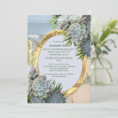 Invitation Des teintes succulentes de blues pâles Anniversair (Debout devant)