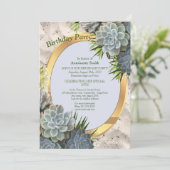 Invitation Des teintes succulentes de blues pâles Anniversair (Debout devant)