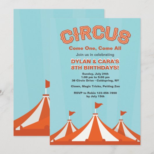 Invitation des Tentes de Cirque (Devant / Derrière)