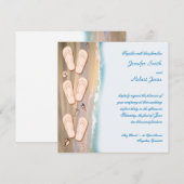 Invitation Des tongs sur l'invitation à se marier sur la plag (Devant / Derrière)