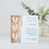 Invitation Des tongs sur l'invitation à se marier sur la plag (Debout devant)