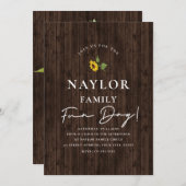 Invitation Des Tournesols Tout Simplement Modernes Au-Dessus  (Devant / Derrière)