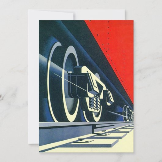 Invitation des trains de train rétro Rails Vintage (Devant)