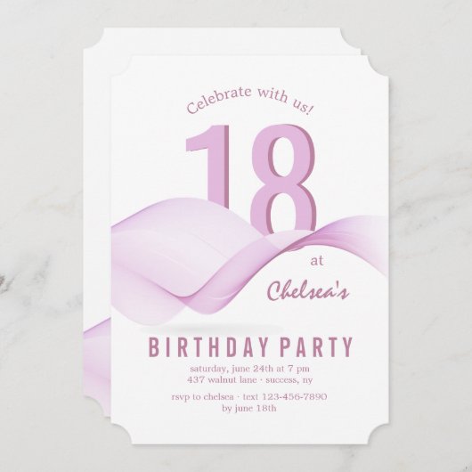 Invitation des vagues roses (Devant / Derrière)