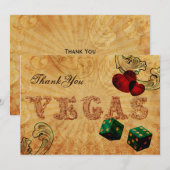 Invitation dés vert émeraude Vintage Vegas Merci (Devant / Derrière)