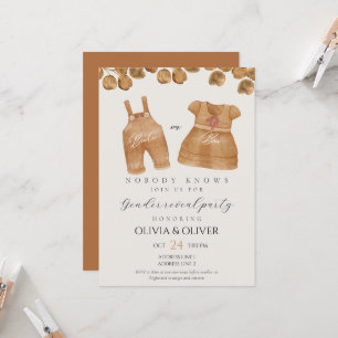 Invitation Des vêtements de bébé amusants révèlent le genre