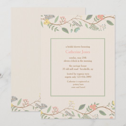 Invitation des vignes printanières (Devant / Derrière)