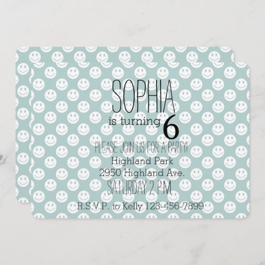 Invitation Des visages joyeux (Devant / Derrière)