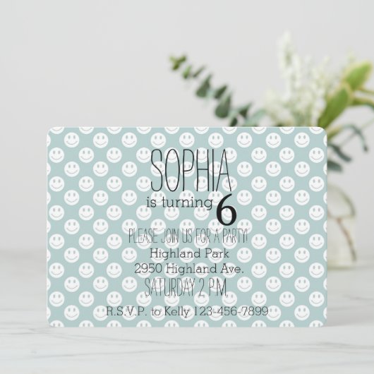 Invitation Des visages joyeux (Debout devant)