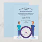 Invitation des Wedding showers gays à l'horloge (Devant / Derrière)
