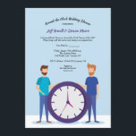 Invitation des Wedding showers gays à l'horloge<br><div class="desc">Une invitation gay wedding shower avec un "tollé". Cette invitation Autour de l'Horloge est amusante et est conçue pour offrir aux couples des cadeaux pour toutes les 24 heures de la journée et assure un assortiment de cadeaux. (Vecteur personnel créé par studiogstock - www.freepik.com). La carte est facile à customiser...</div>