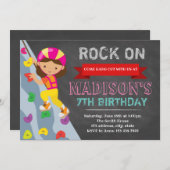 Invitation d'escalade de roche de fille (Devant / Derrière)