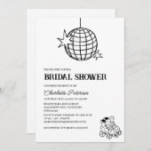 Invitation Descendre & Boogie à une Fête des mariées à thème  (Devant / Derrière)