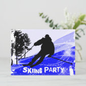 Invitation Descente sur les pistes de ski (Debout devant)