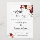 Invitation Désenregistrer les dates mariage date changer mars (Devant / Derrière)