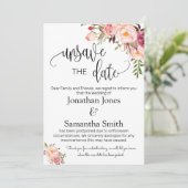 Invitation Désenregistrer les dates mariage date changer rose (Debout devant)
