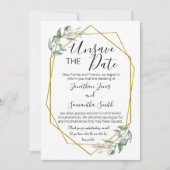 Invitation Désenregistrer les dates mariage date changer vert (Devant)