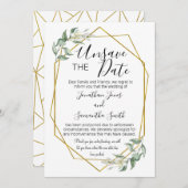 Invitation Désenregistrer les dates mariage date changer vert (Devant / Derrière)