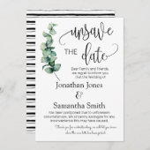 Invitation Désenregistrer les dates mariage date changer vert (Devant / Derrière)