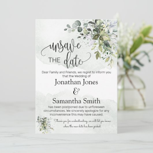 Invitation Désenregistrer les dates mariage date modifier euc (Debout devant)
