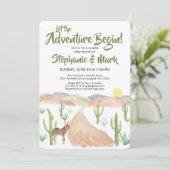 Invitation Desert Adventure Commence Succulent Boho Baby show (Debout devant)