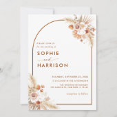 Invitation Desert Arch Boho Pampas Grass Terracotta Mariage (Devant)