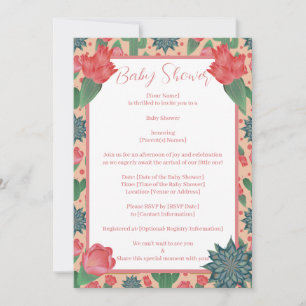 Invitation Desert Blush rose Girl Baby shower