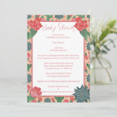 Invitation Desert Blush rose Girl Baby shower (Debout devant)