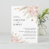 Invitation Desert Boho Pampas Grass Terracotta Mariage (Debout devant)