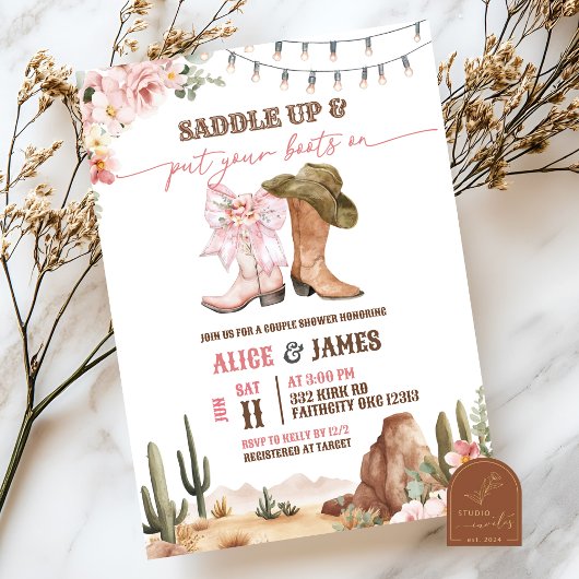 Invitation Desert Boots Couple Shower