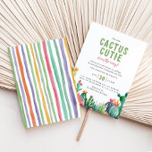Invitation Desert Cactus Cutie Girl Baby Shower