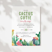 Invitation Desert Cactus Cutie Girl Baby Shower