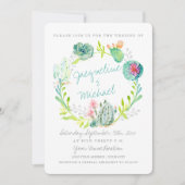 Invitation Desert Cactus Flower Succulent Aquarelle Détails (Devant)