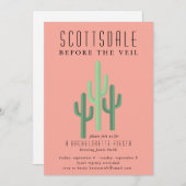 Invitation Desert Cactus Scottsdale Bachelorette (Devant / Derrière)