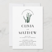 Invitation Desert Chic Cactus Mariage avec photo et code QR (Devant)