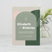 Invitation Désert de Boho minimal moderne | Cactus Green (Debout devant)