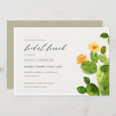 INVITATION DÉSERT DE COULEUR D'EAU CACTUS BRUNCH DE PONT FLOR (Devant / Derrière)