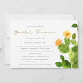 INVITATION DÉSERT DE COULEUR D'EAU CACTUS FÊTE DES MARIÉES FL (Devant)