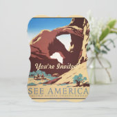 Invitation Désert de Cowboy Chevaux Vintages de l'Ouest (Debout devant)