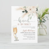 Invitation Désert de verdure Boho Herbe de Pampas Brunch & Bu (Debout devant)