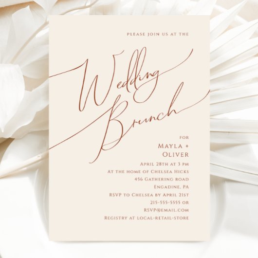 Invitation Désert de Whimsical | Brunch Mariage beige