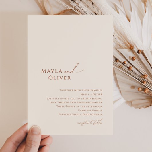 Invitation Désert de Whimsical | Mariage beige