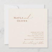 Invitation Désert de Whimsical | Mariage Carré beige (Devant)