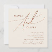 Invitation Désert de Whimsical | Mariage Carré beige (Devant)