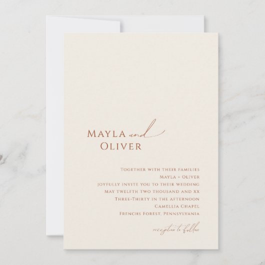 Invitation Désert de Whimsical | Mariage photo Monogramme bei (Devant)