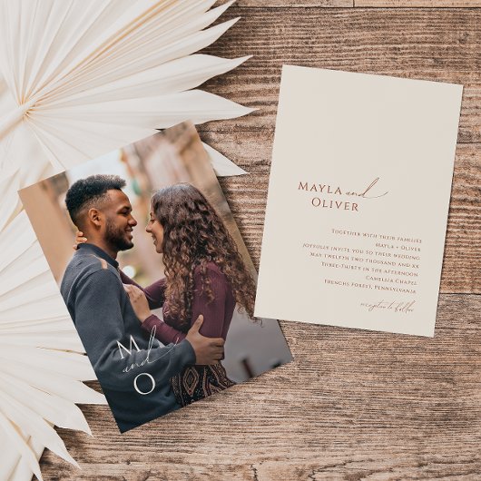 Invitation Désert de Whimsical | Mariage photo Monogramme bei