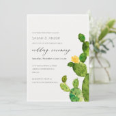 INVITATION DÉSERT D'EAU VERTE FIANÇAILLES DE FLEURS CACTUS (Debout devant)