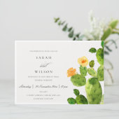 INVITATION DÉSERT D'EAU VERTE MARIAGE DE FLEURS CACTUS (Debout devant)