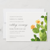 INVITATION DÉSERT D'EAU VERTE MARIAGE DE FLEURS CACTUS (Devant)