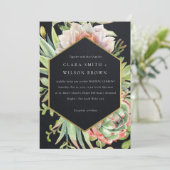 INVITATION DÉSERT D'OR NOIR SUCCULENT CACTI FOLIAGE MARIAGE (Debout devant)